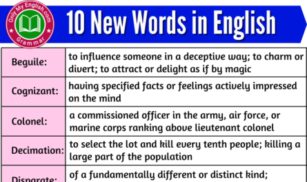 10 new words in english with meaning