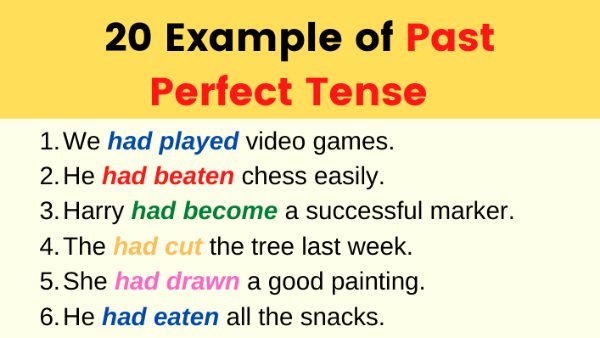 past tense and past perfect tense difference
