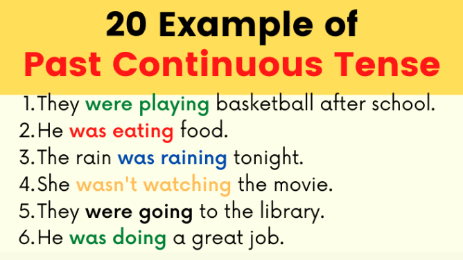 20 Examples Of Past Continuous Tense