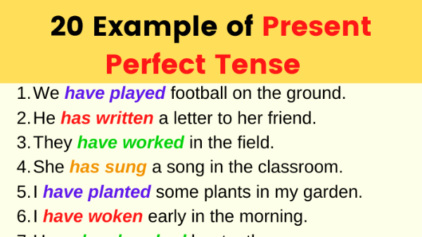 20 Examples Of Present Perfect Tense Sentences Onlymyenglish