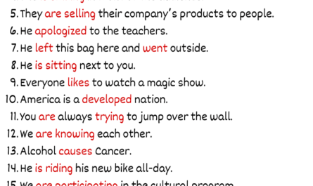 verb examples sentences