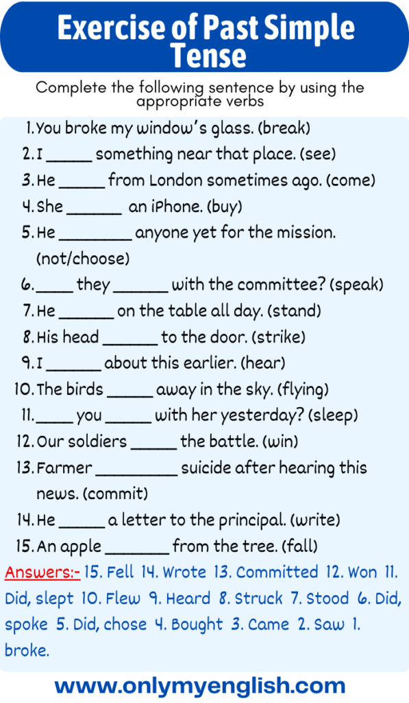 simple past tense exercise