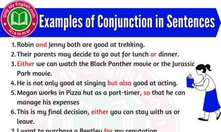 examples of conjunction in sentences