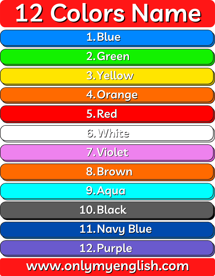 12 colors name