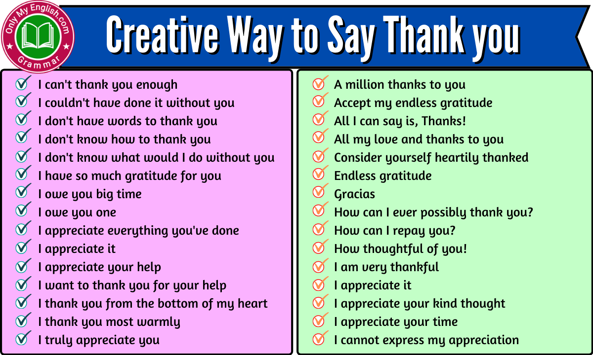 how to say thank you in different ways in speech