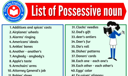 possessive noun list