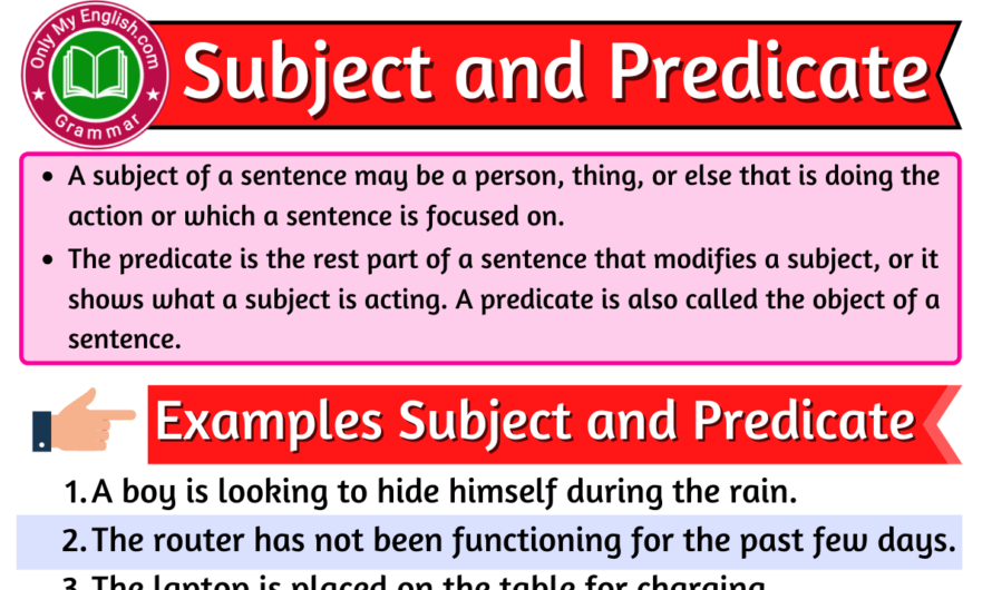 Examples of a Sentence with Subject and Predicate