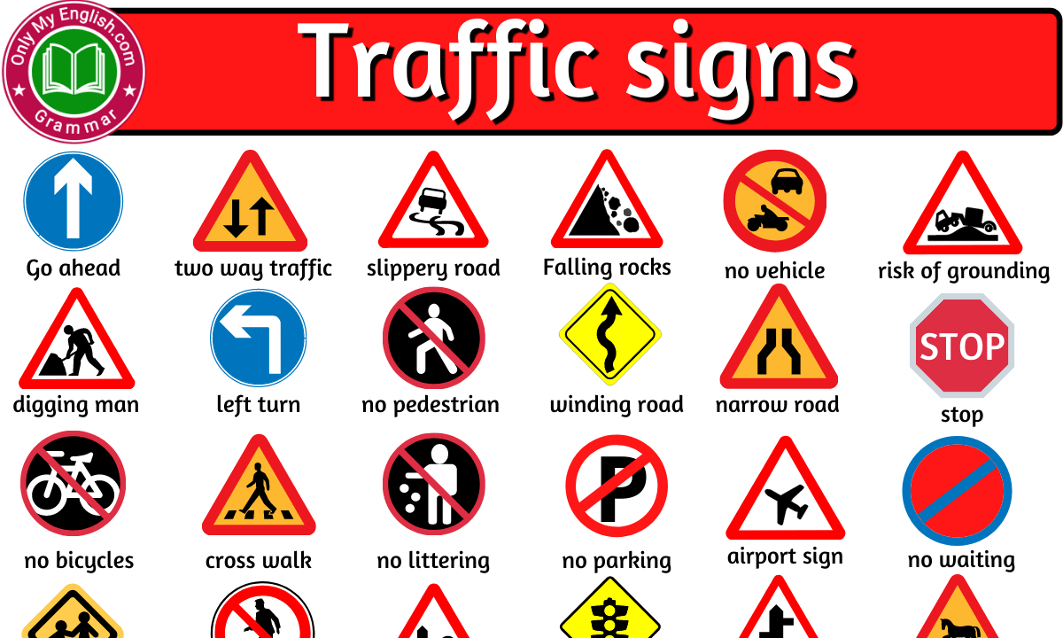 80+ Traffic Signs and Symbols with Name » Onlymyenglish.com