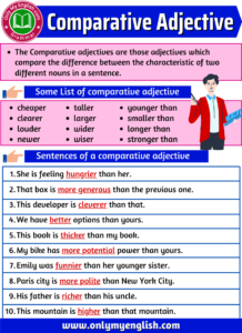 Comparative Adjectives: Definition, Examples, & List