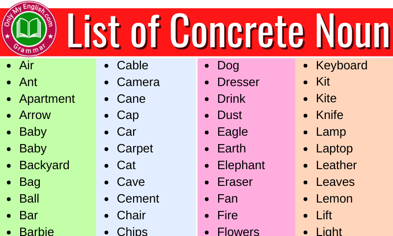 concrete-nouns-list-a-z-in-english-onlymyenglish