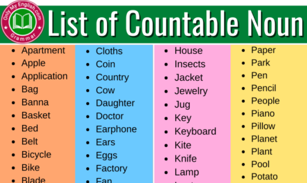 countable noun list