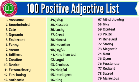 positive adjective list of words