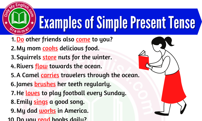 Simple present tense examples