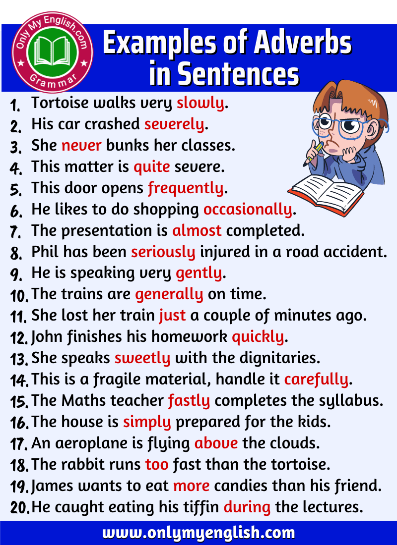 Examples Of Adverbs In Sentences » Onlymyenglish.com