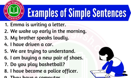 example of a simple sentence