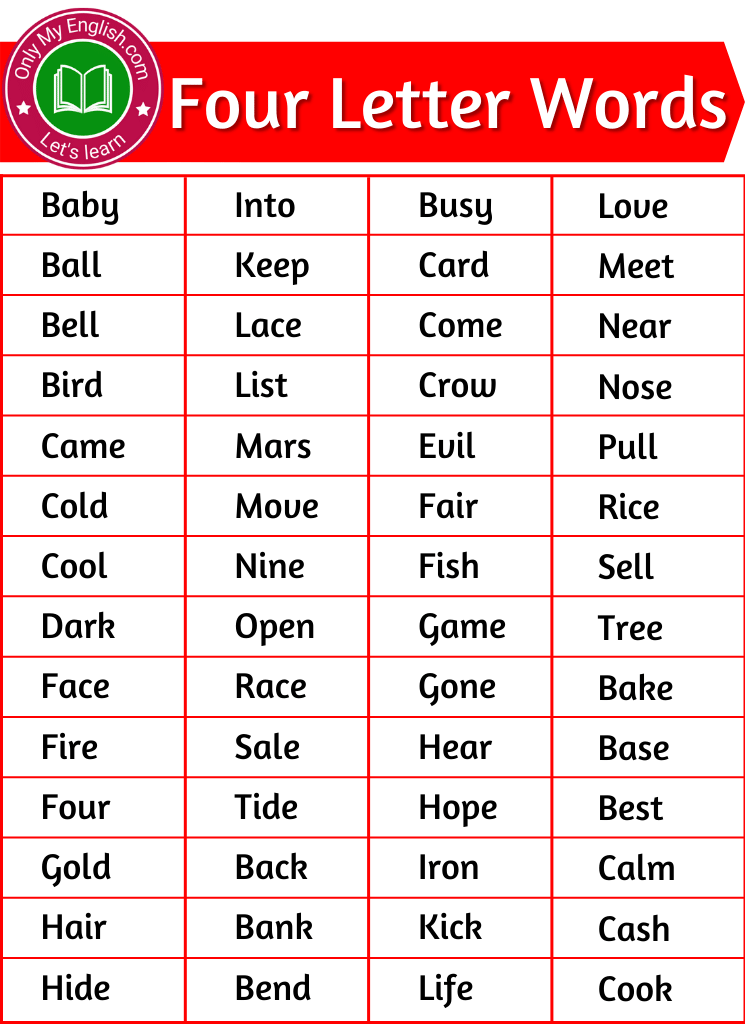 4 four letter words in english