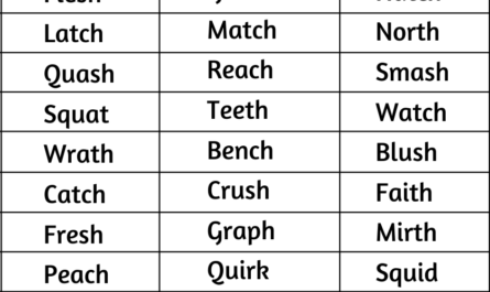 5 letter words ending in h