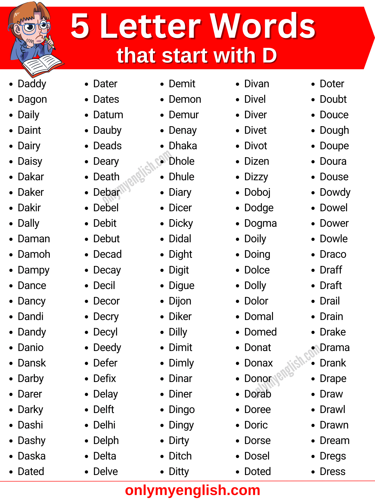 5 Letter Words That Start With D | Five Letter Words Starting With D