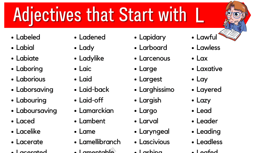 Adjectives that Start with L | Adjectives Beginning with L