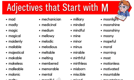 Adjectives that start with m (1)