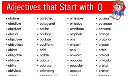 Adjectives that start with o (1)