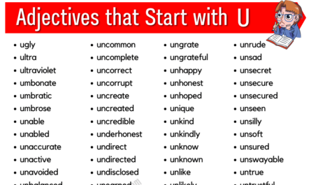Adjectives that start with u (1)