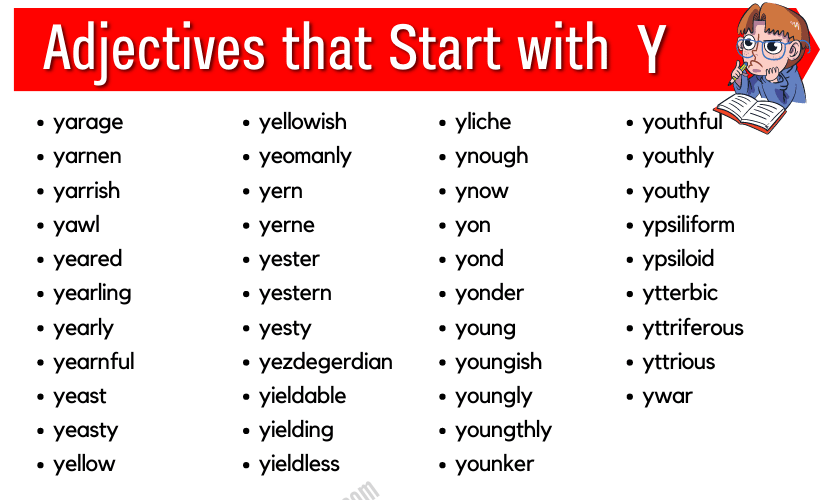 Adjectives that Start with Y