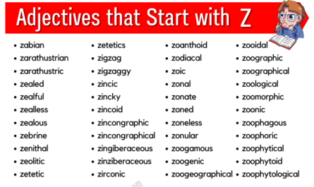 Adjectives that start with z