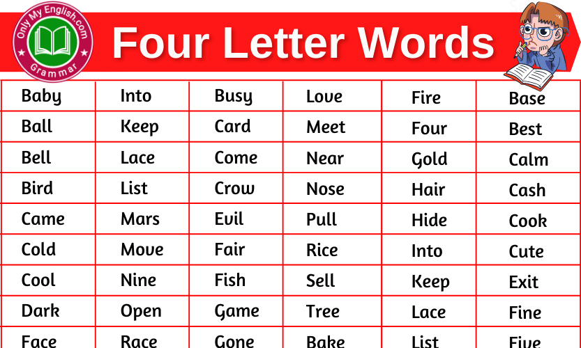 Simple 4 Letter Words In English