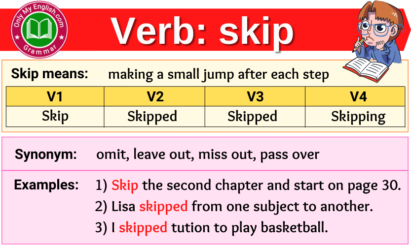 Skip Verb Forms - Past Tense, Past Participle & V1V2V3 » Onlymyenglish.com