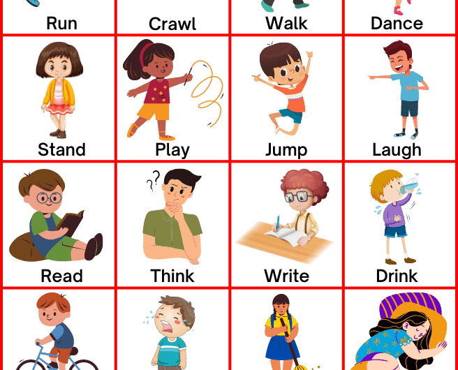 100+ Action Words in English for Kids