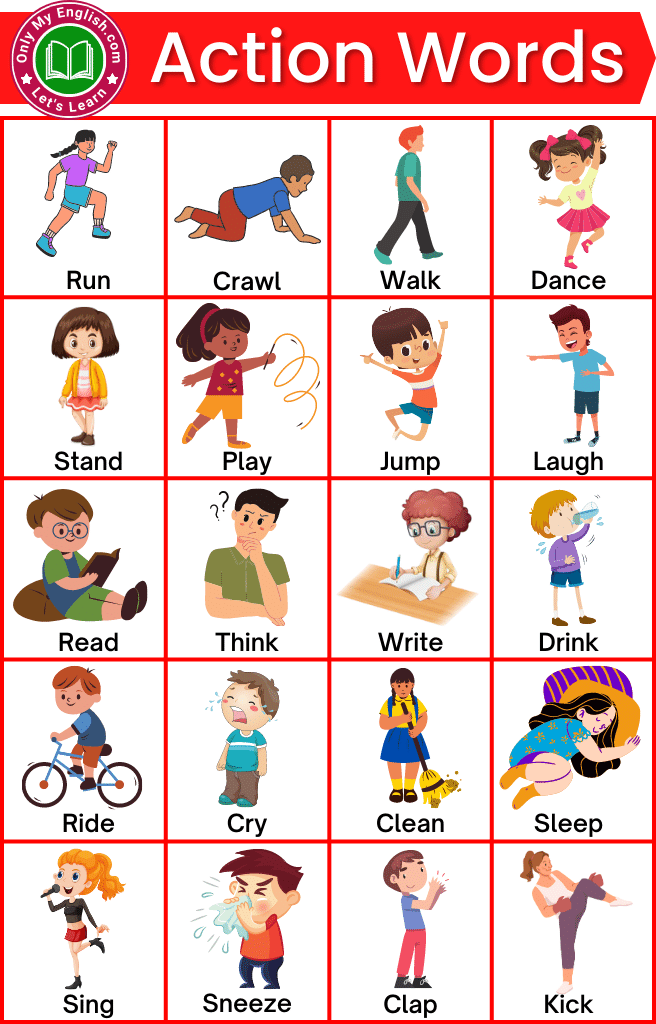 Action Words Images For Kids