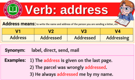 address verb forms v1 v2 v3 past tense and past participle-min