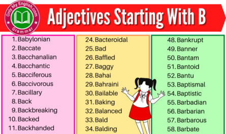 adjectives start with b