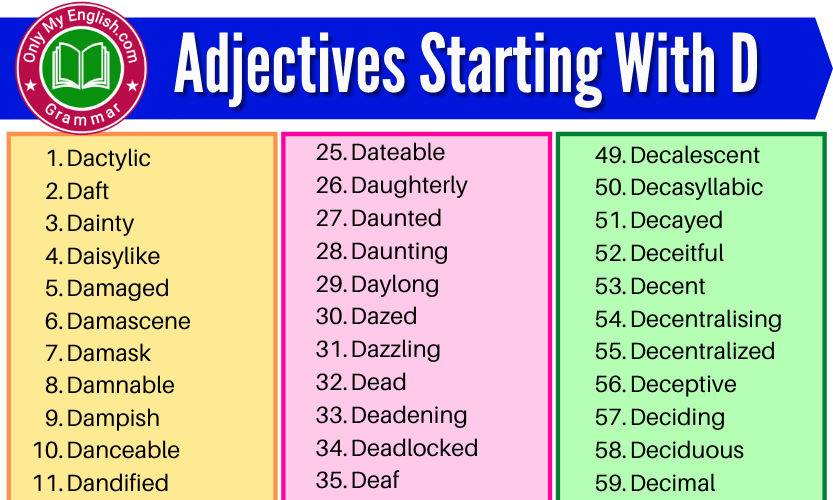 Adjectives That Start With D Onlymyenglish