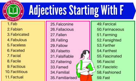 adjectives start with f