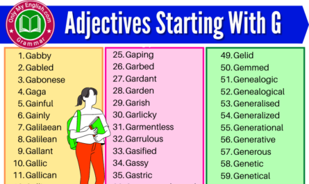adjectives start with g