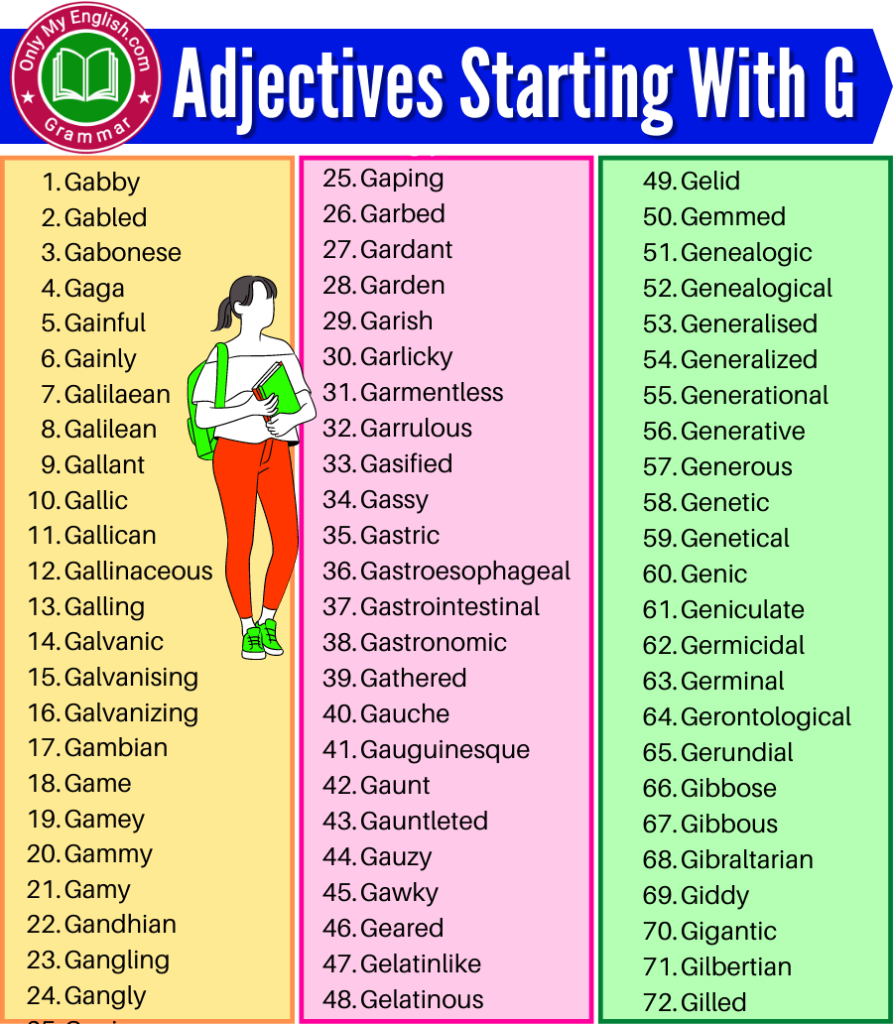 adjectives starting with g