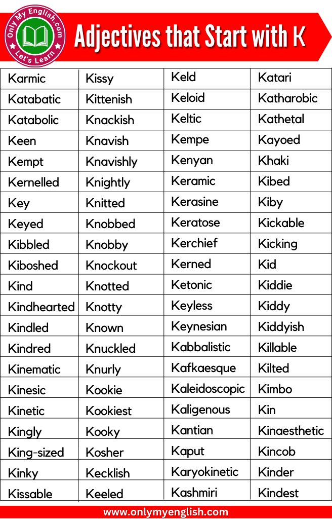 adjectives that start with k