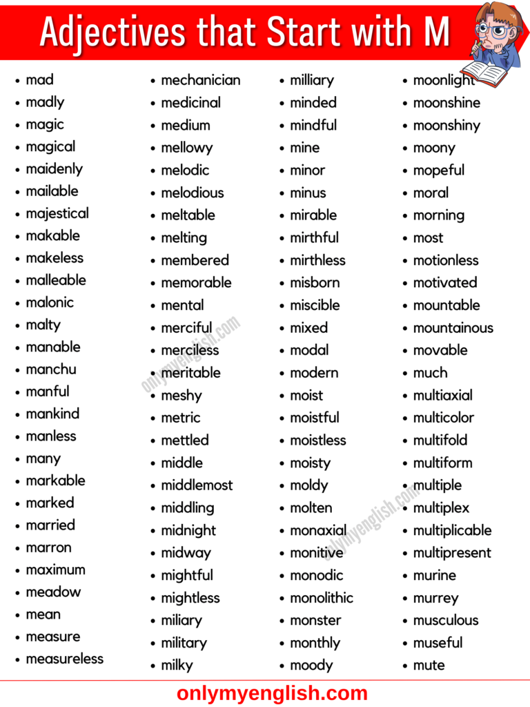 Adjectives that Start with M » Onlymyenglish.com