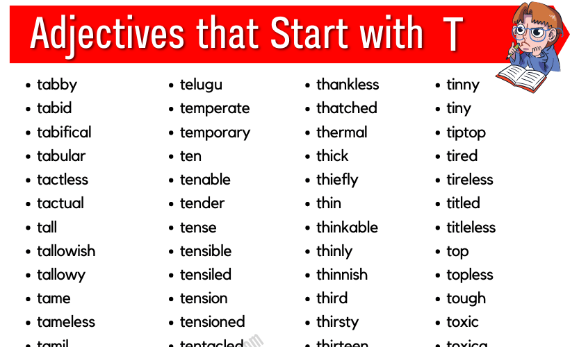 Adjectives that Start with T
