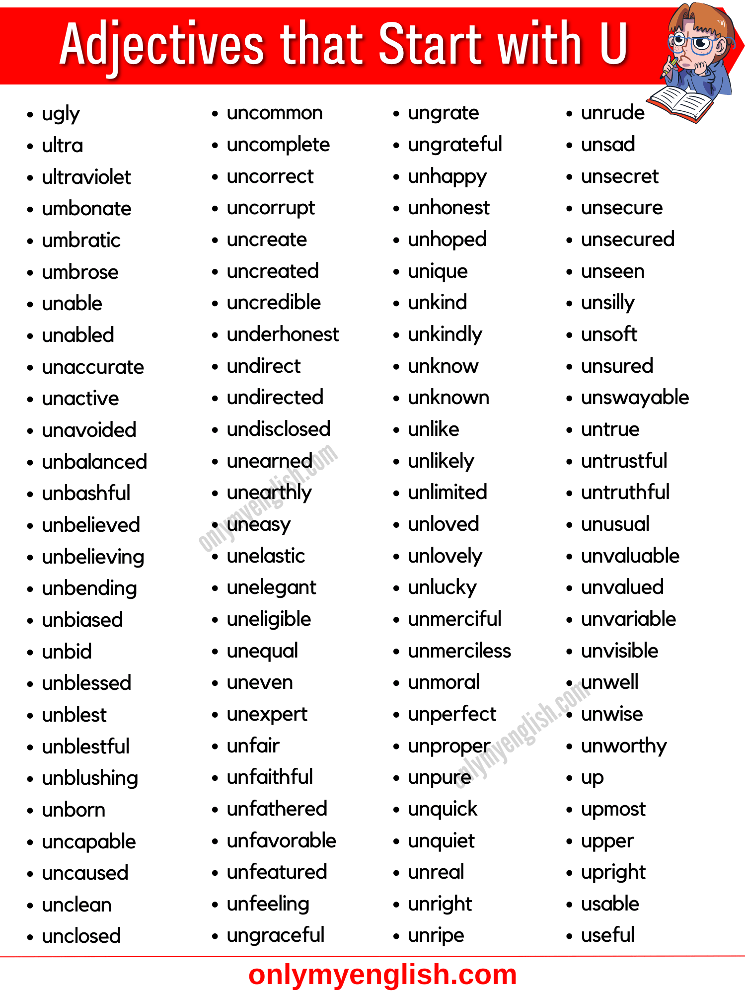 adjectives that start with u