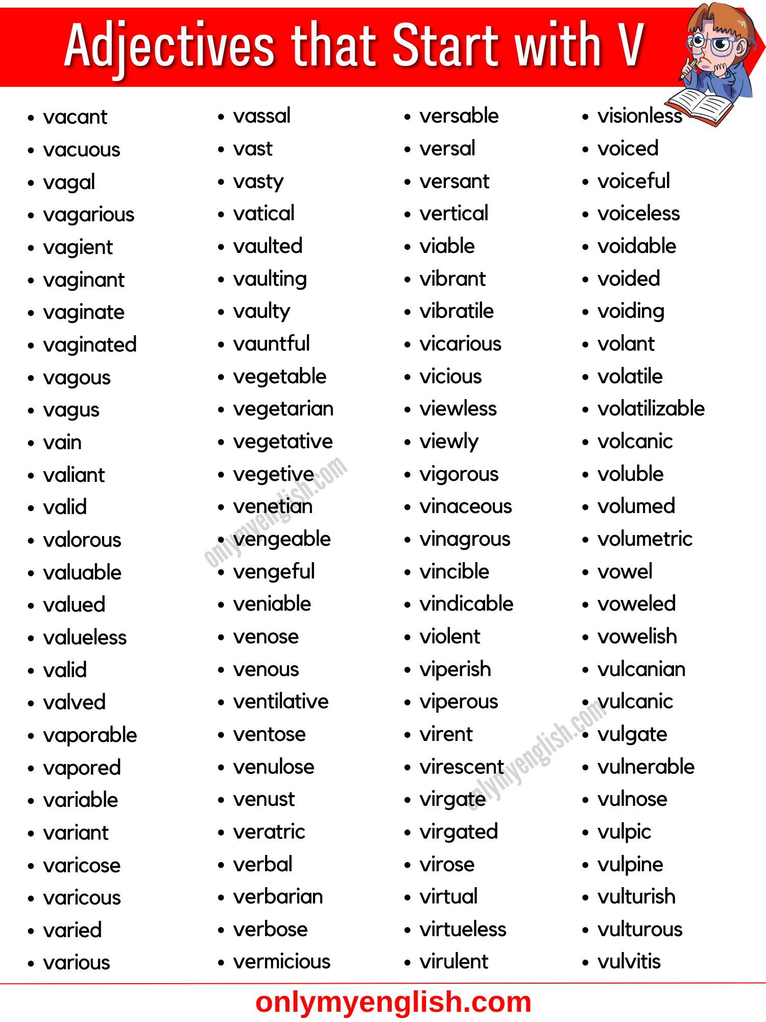 adjectives that start with v