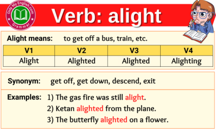 alight verb forms v1 v2 v3 past tense and past participle-min