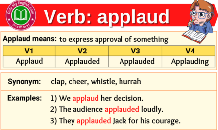 applaud verb forms v1 v2 v3 past tense and past participle-min