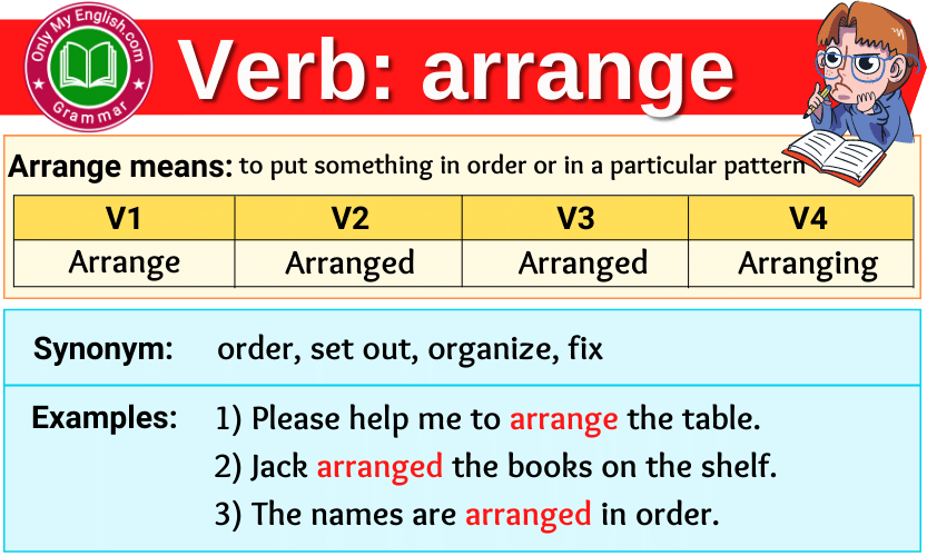 The verb form of play arrange in ,V1,V2,V2,V3,V4​ 