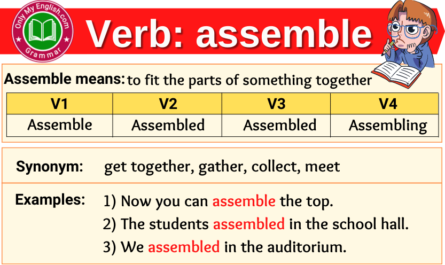 assemble verb forms v1 v2 v3 past tense and past participle-min