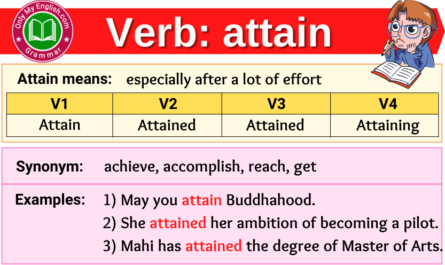 attain verb forms v1 v2 v3 past tense and past participle-min