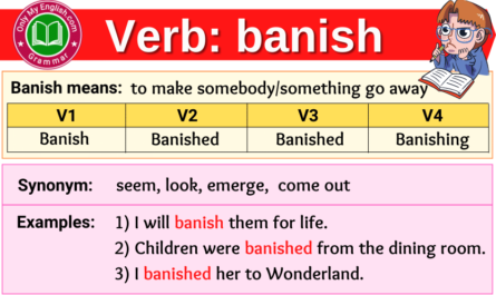 banish verb forms v1 v2 v3 past tense and past participle-min