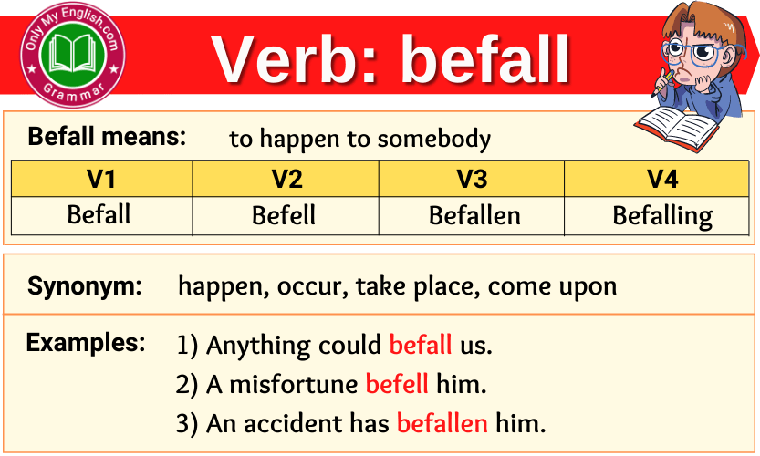 befall verb forms v1 v2 v3 past tense and past participle-min